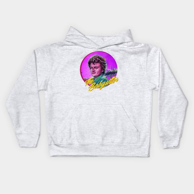 Stranger Things Steve The Babysitter Kids Hoodie by zone tex